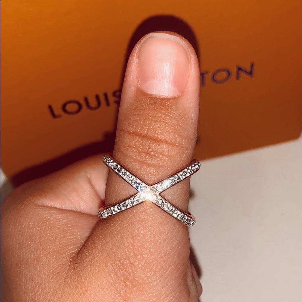 🤍Diamond Crossover Ring Rose Gold